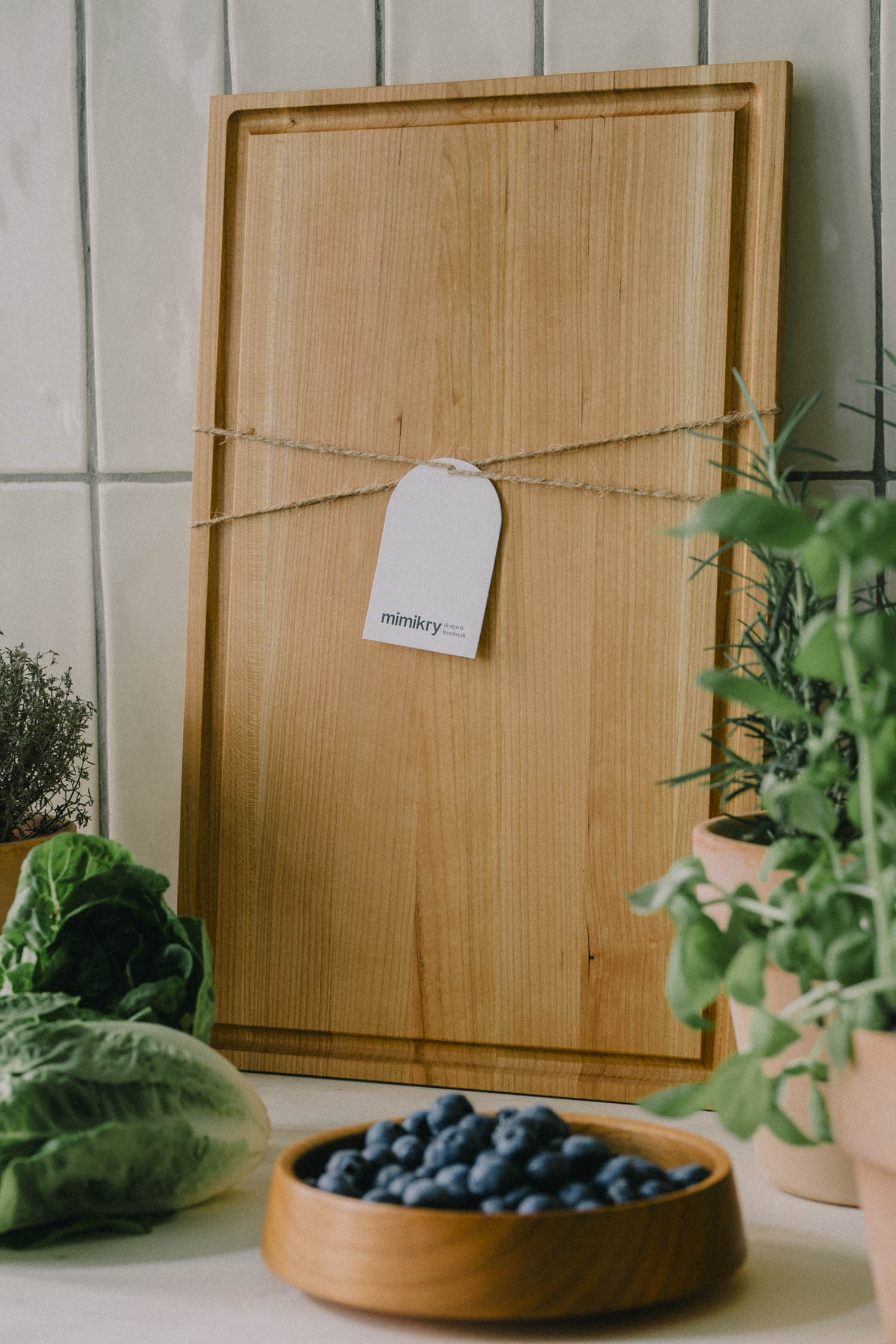 Schneidebrett Holz Groß Kirsche