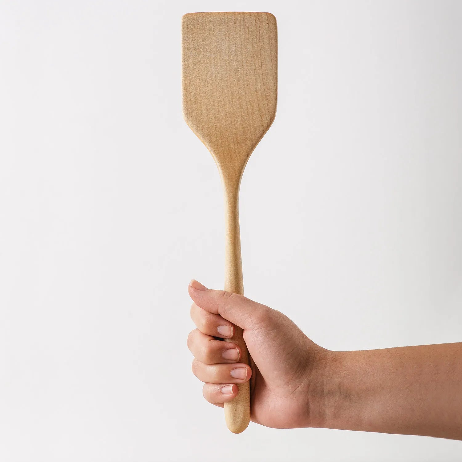 Pfannenwender Ahorn Svinganto, von Hand geformt, Leinöl-veredelt, Lebensmittelecht, ideal zum Wenden empfindlicher Speisen