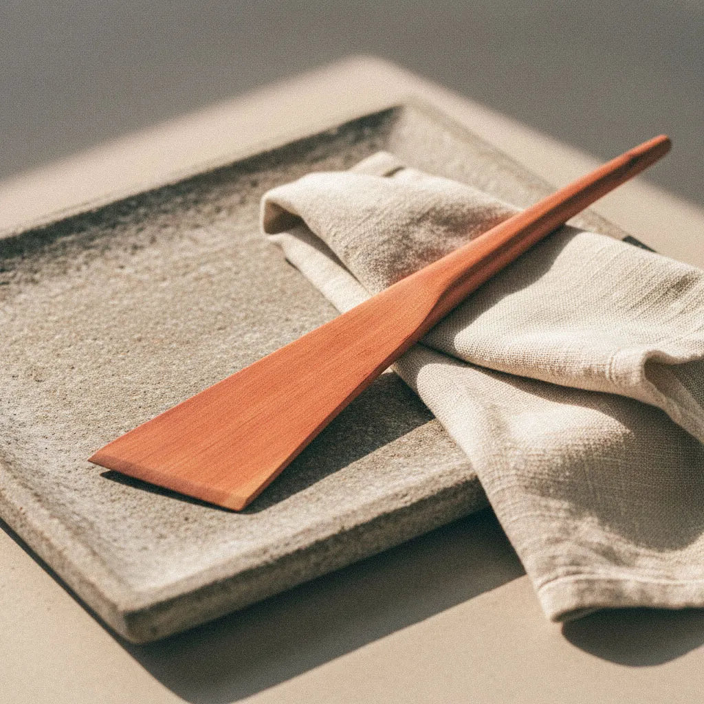 Moodshot eines Pfannwender aus Holz aus Elsbeere der Firma mimikry, Tischlerei Leipzig