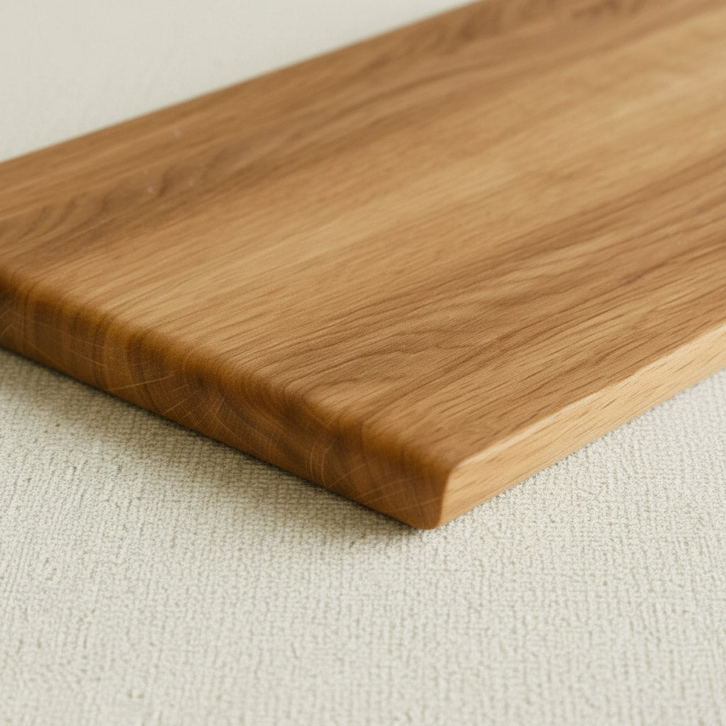 Großes Massivholz Schneidebrett aus Eiche Tabula auf hellem Hintergrund 04