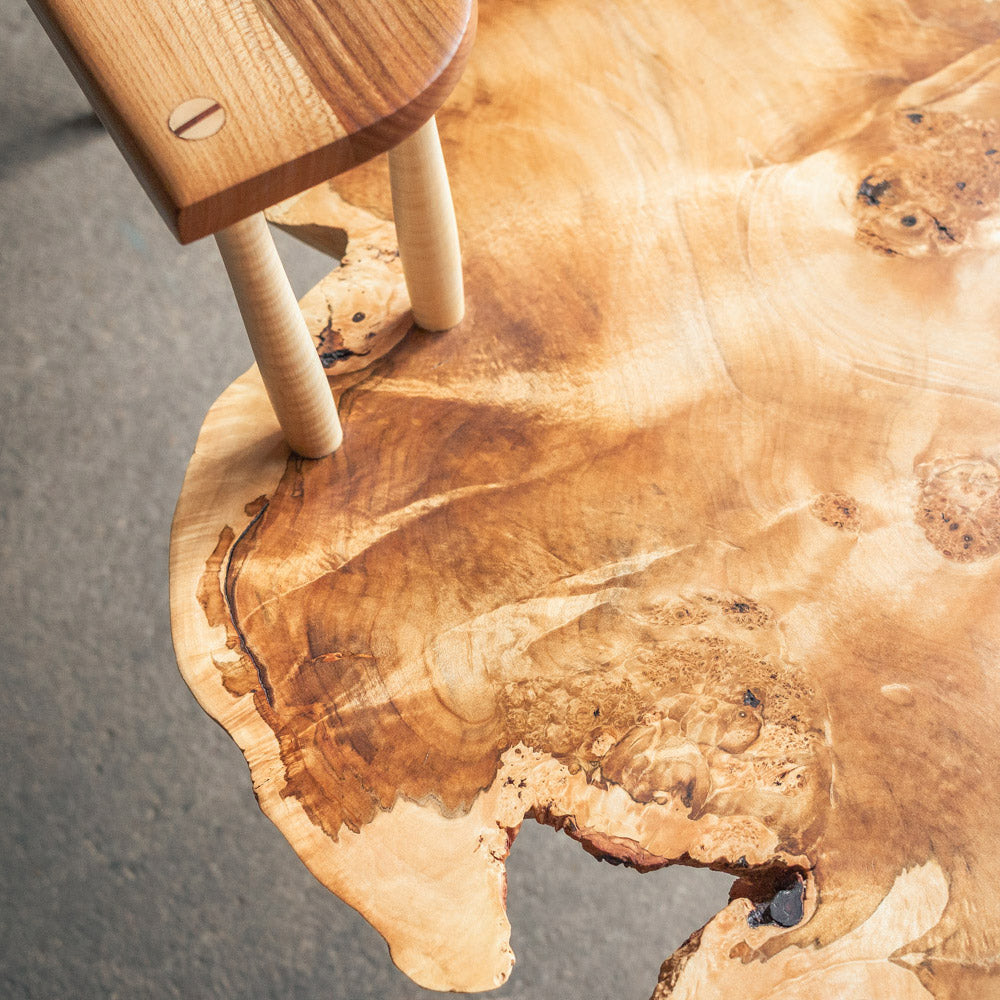 Massive Holz Bank "Nakashima" aus seltener Pappel - 200x95x55cm Einzelstück