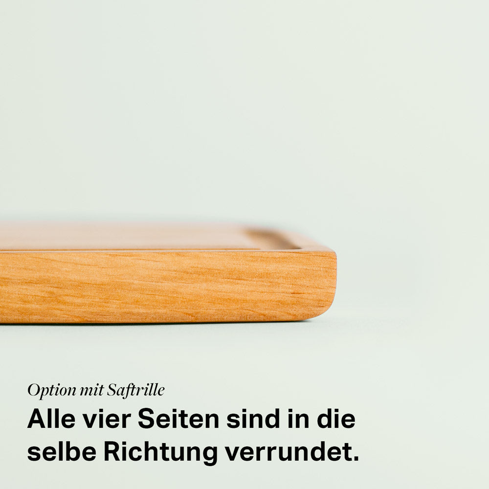 schneidebrett aus Erlenholz mit verrundeter Kante