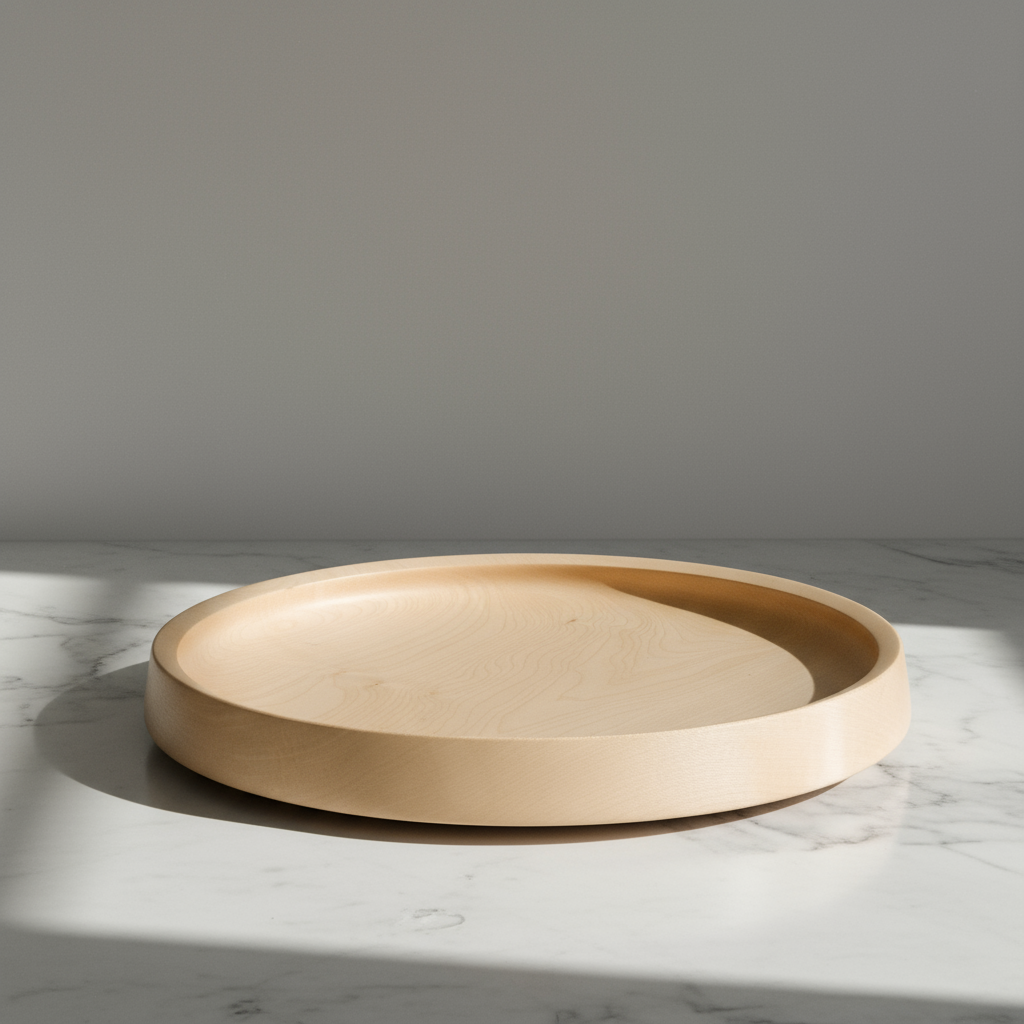 Holzschale aus Ahorn handgedrechselt, mit natürlichem Bienenwachs Finish ⌀ 31 x 4 cm, handarbeit aus Leipzig Tischlerei Eutritzsch