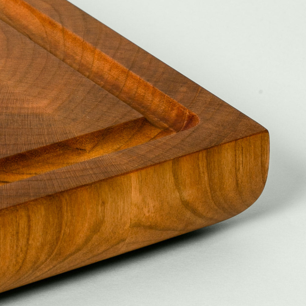 Großes Hirnholz Schneidebrett aus massivem Kirschholz mit Leinöl-Finish, Handgefertigt, 45 x 28 x 4 cm