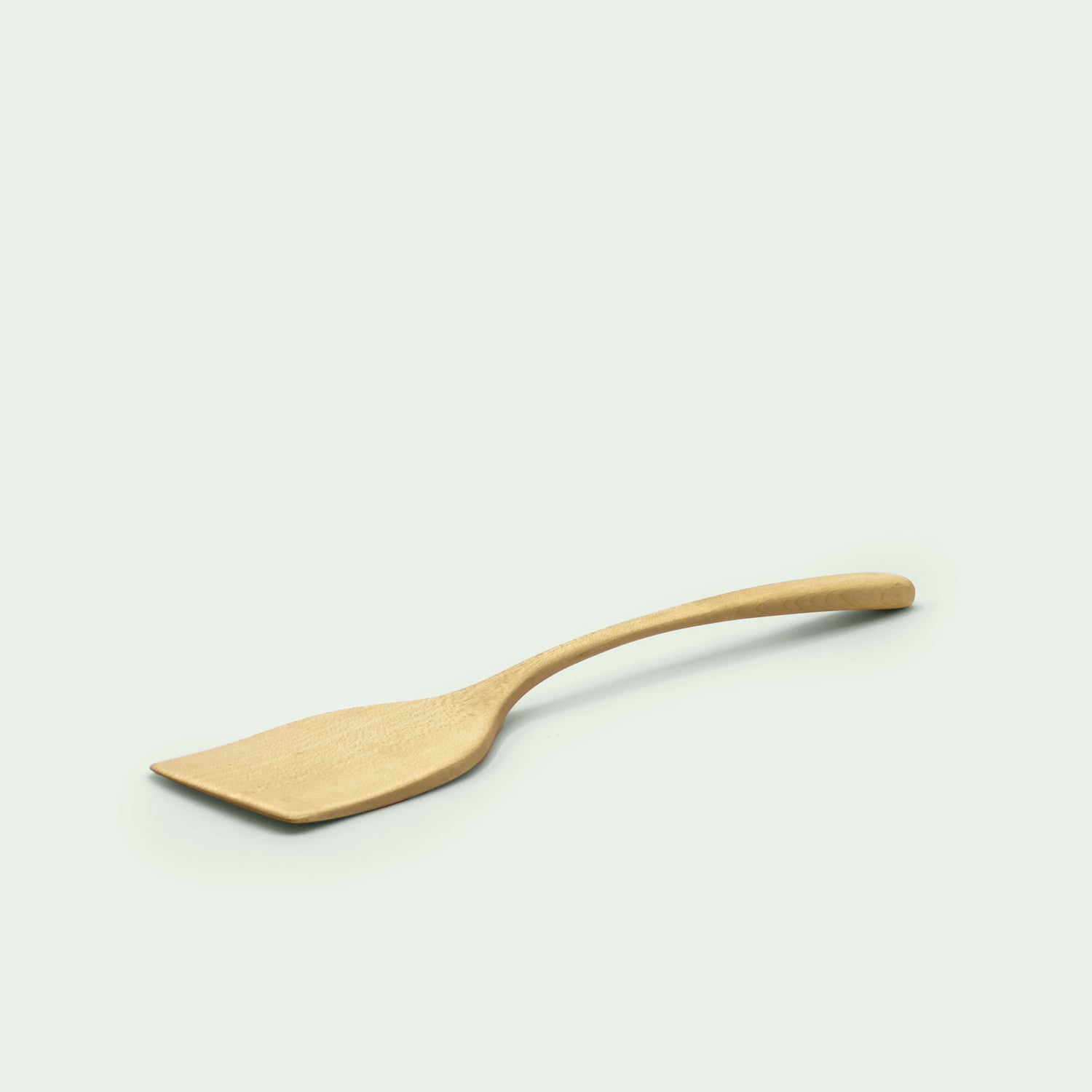 diagonal Liegender Pfannenwender oder Küchenhelfer, gefertigt aus Ahornholz, variante Schwinger