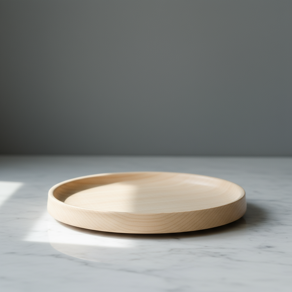 Holzschale aus Ahorn handgedrechselt, mit natürlichem Bienenwachs Finish ⌀ 20 x 2 cm, handarbeit aus Leipzig Tischlerei Eutritzsch