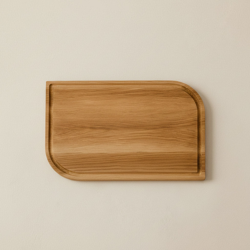 Massivholz Schneidebrett Groß Eiche Talino mit Saftrille 07