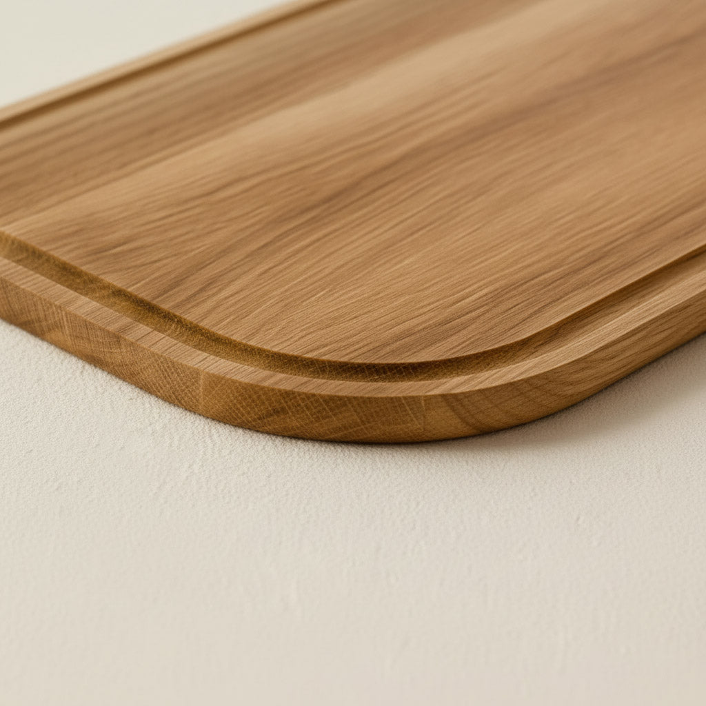 Massivholz Schneidebrett Groß Eiche Talino mit Saftrille 06