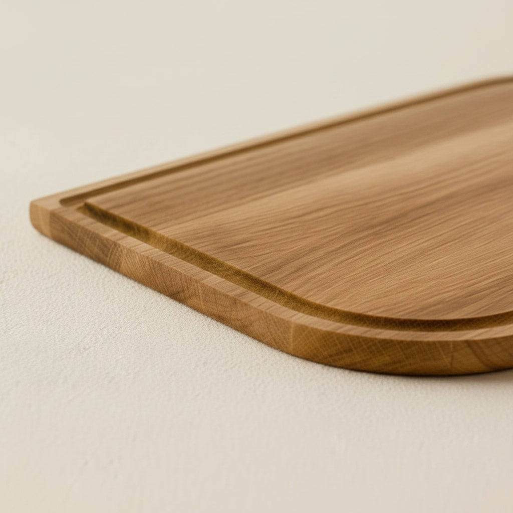 Massivholz Schneidebrett Groß Eiche Talino mit Saftrille 05