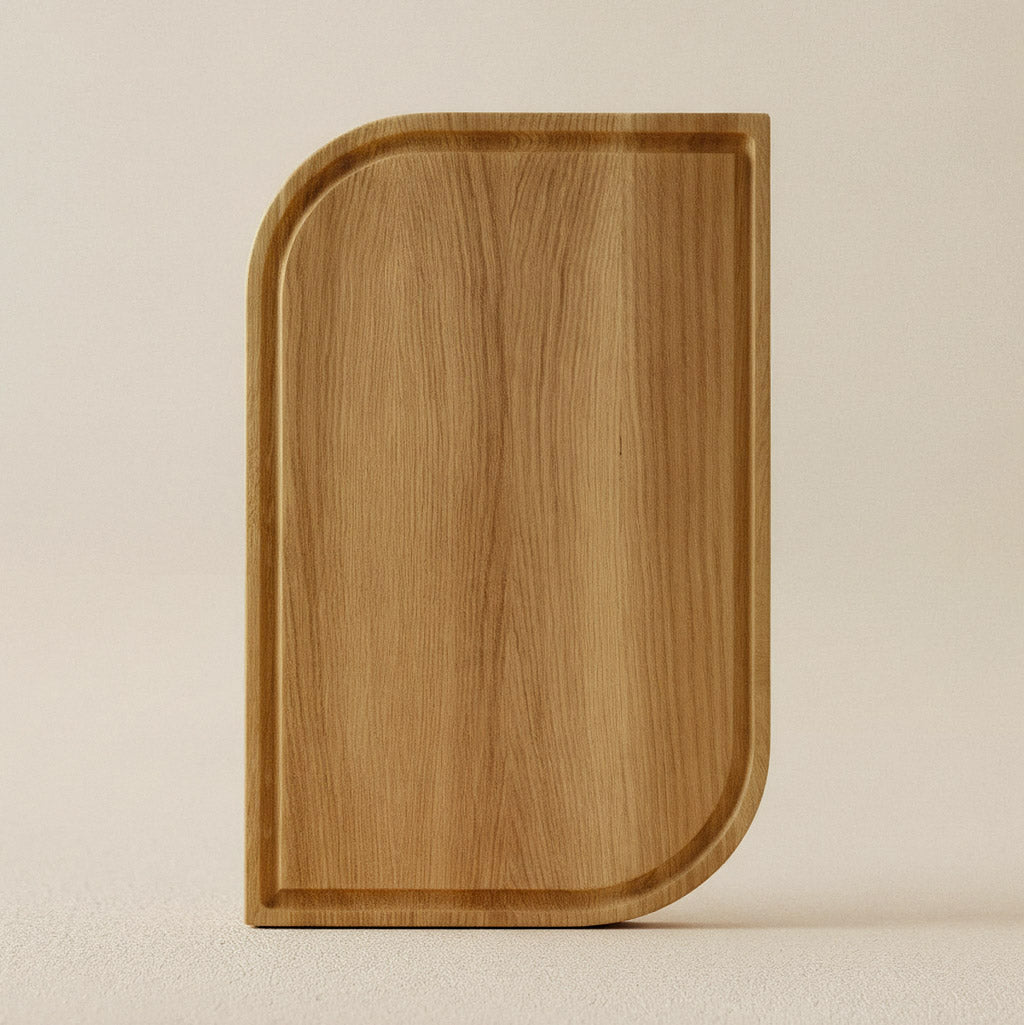 Massivholz Schneidebrett Groß Eiche Talino mit Saftrille 08