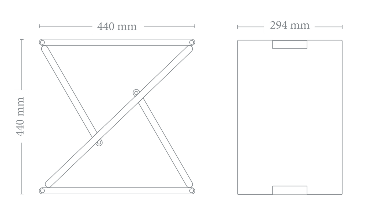 Holzweg Hocker Bemaßung 