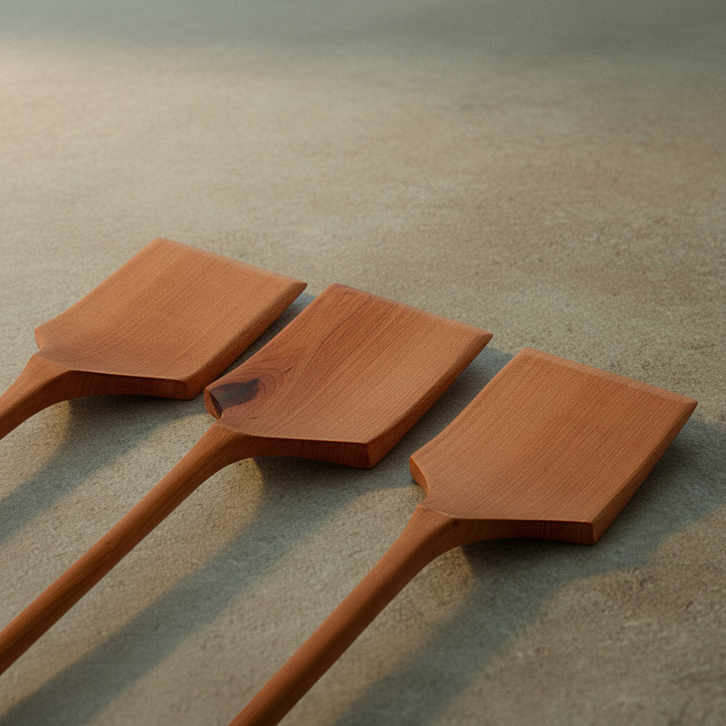 Materialvergleich Elsbeeren Pfannenwender aus Holz von der Tischlerei mimikry in Leipzig