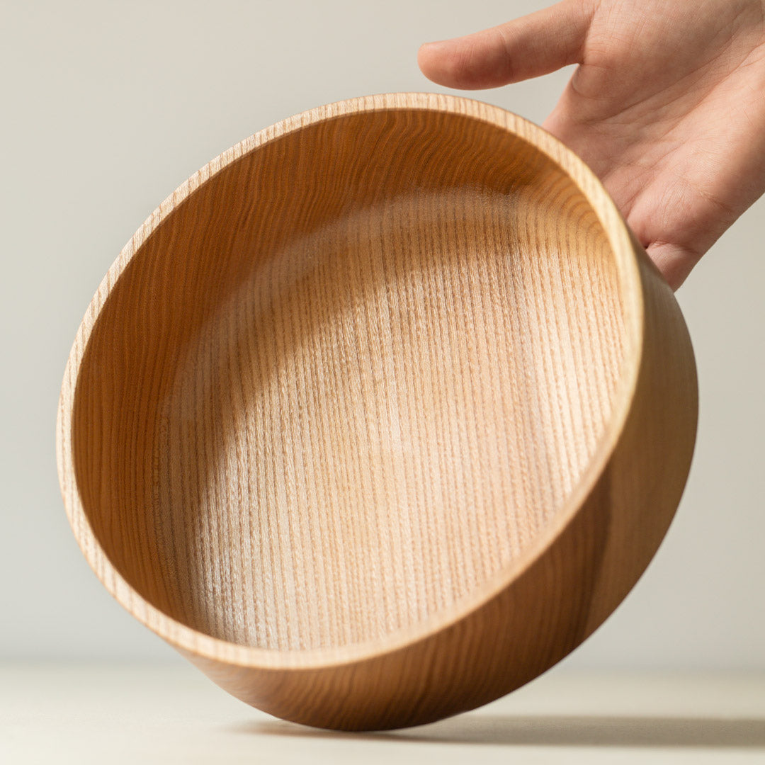 Holz Schale aus Ulmenholz / Rüster  handgedrechselt mit natürlichem Bienenwachs Finish ⌀ 20 cm